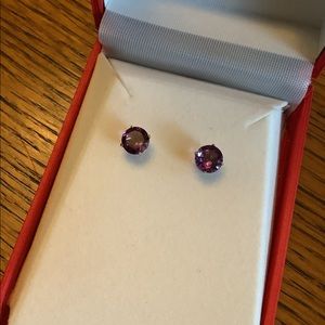 Amethyst stud earrings